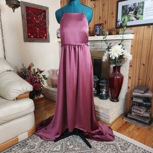 Stunning Morilee Rosewood Satin Maternity Gown – Size 18